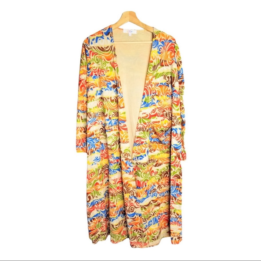 LuLaRoe multicolor Sarah long cardigan duster